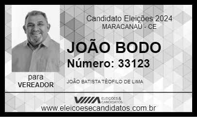 Candidato JOÃO BODO 2024 - MARACANAÚ - Eleições