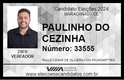 Candidato PAULINHO DO CEZINHA 2024 - MARACANAÚ - Eleições