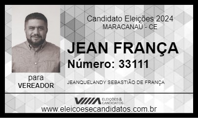 Candidato JEAN FRANÇA 2024 - MARACANAÚ - Eleições