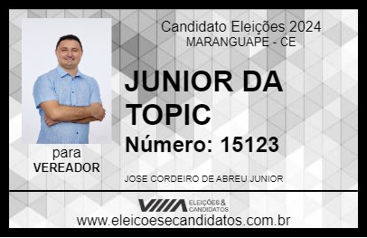 Candidato JUNIOR DA TOPIC 2024 - MARANGUAPE - Eleições