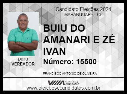 Candidato BUIU DO AMANARI E ZÉ IVAN 2024 - MARANGUAPE - Eleições