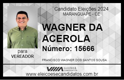 Candidato WAGNER DA ACEROLA 2024 - MARANGUAPE - Eleições