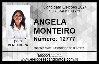 Candidato ANGELA MONTEIRO 2024 - QUIXERAMOBIM - Eleições