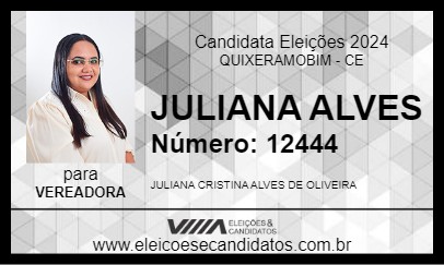 Candidato JULIANA ALVES 2024 - QUIXERAMOBIM - Eleições