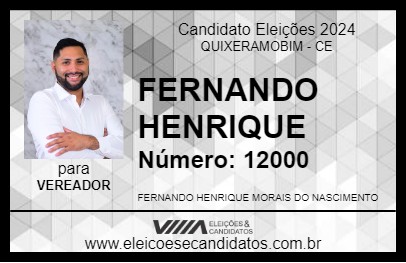 Candidato FERNANDO HENRIQUE 2024 - QUIXERAMOBIM - Eleições