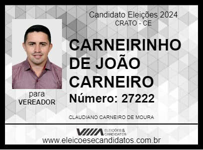 Candidato CARNEIRINHO DE JOÃO CARNEIRO 2024 - CRATO - Eleições