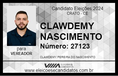 Candidato CLAWDEMY NASCIMENTO 2024 - CRATO - Eleições