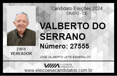 Candidato VALBERTO DO SERRANO 2024 - CRATO - Eleições