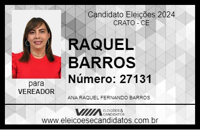 Candidato RAQUEL BARROS 2024 - CRATO - Eleições