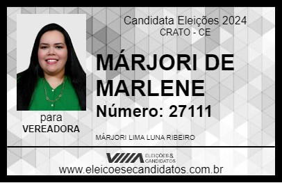 Candidato MÁRJORI DE MARLENE 2024 - CRATO - Eleições