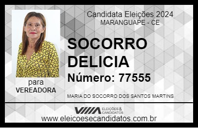 Candidato SOCORRO DELICIA 2024 - MARANGUAPE - Eleições