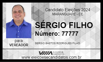 Candidato SÉRGIO FILHO 2024 - MARANGUAPE - Eleições