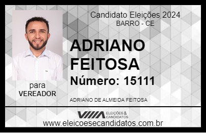 Candidato ADRIANO FEITOSA 2024 - BARRO - Eleições