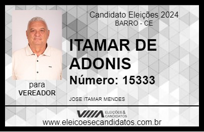 Candidato ITAMAR DE ADONIS 2024 - BARRO - Eleições