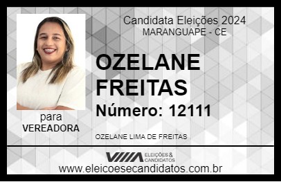 Candidato OZELANE FREITAS 2024 - MARANGUAPE - Eleições