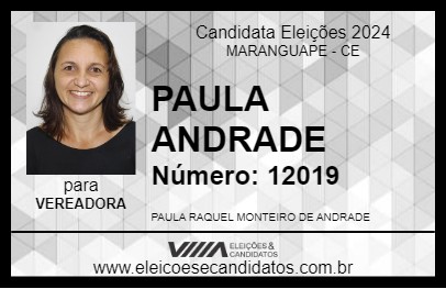 Candidato PAULA ANDRADE 2024 - MARANGUAPE - Eleições