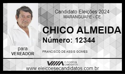 Candidato CHICO ALMEIDA 2024 - MARANGUAPE - Eleições