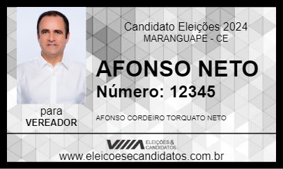 Candidato AFONSO NETO 2024 - MARANGUAPE - Eleições