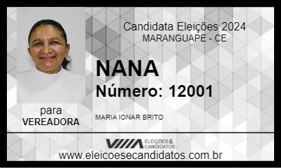 Candidato NANA 2024 - MARANGUAPE - Eleições