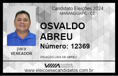 Candidato OSVALDO ABREU 2024 - MARANGUAPE - Eleições