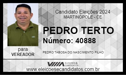 Candidato PEDRO TERTO 2024 - MARTINÓPOLE - Eleições