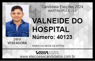 Candidato VALNEIDE DO HOSPITAL 2024 - MARTINÓPOLE - Eleições