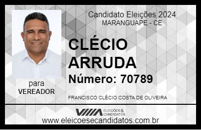 Candidato CLÉCIO ARRUDA 2024 - MARANGUAPE - Eleições