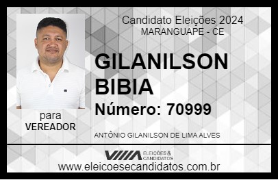 Candidato GILANILSON BIBIA 2024 - MARANGUAPE - Eleições