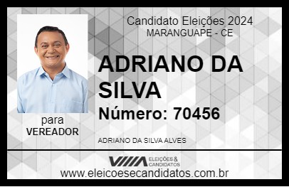 Candidato ADRIANO DA SILVA 2024 - MARANGUAPE - Eleições