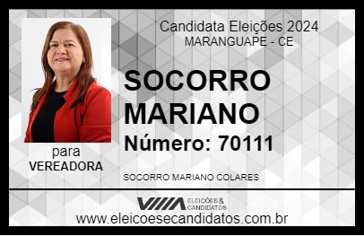 Candidato SOCORRO MARIANO 2024 - MARANGUAPE - Eleições