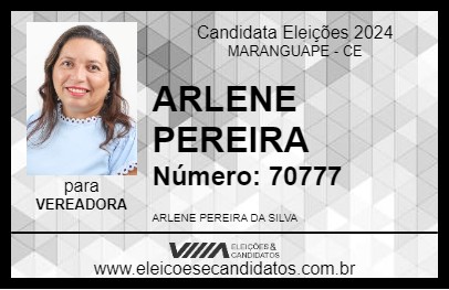 Candidato ARLENE PEREIRA 2024 - MARANGUAPE - Eleições