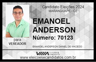 Candidato EMANOEL ANDERSON 2024 - MARANGUAPE - Eleições