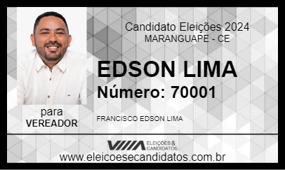 Candidato EDSON LIMA 2024 - MARANGUAPE - Eleições