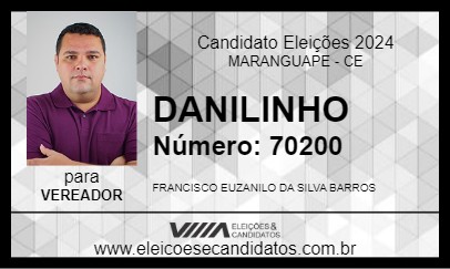 Candidato DANILINHO 2024 - MARANGUAPE - Eleições