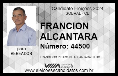 Candidato FRANCION ALCANTARA 2024 - SOBRAL - Eleições