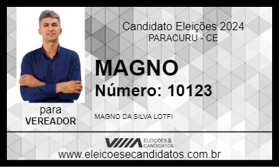 Candidato MAGNO 2024 - PARACURU - Eleições