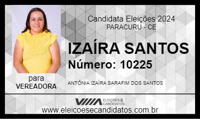 Candidato IZAÍRA SANTOS 2024 - PARACURU - Eleições