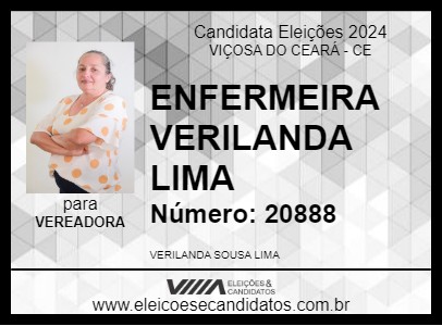 Candidato ENFERMEIRA VERILANDA LIMA 2024 - VIÇOSA DO CEARÁ - Eleições