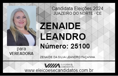 Candidato ZENAIDE LEANDRO 2024 - JUAZEIRO DO NORTE - Eleições