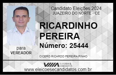 Candidato RICARDINHO PEREIRA 2024 - JUAZEIRO DO NORTE - Eleições