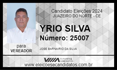 Candidato YRIO SILVA 2024 - JUAZEIRO DO NORTE - Eleições