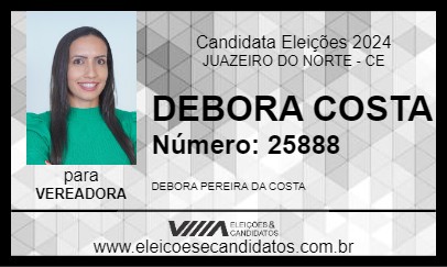 Candidato DEBORA COSTA 2024 - JUAZEIRO DO NORTE - Eleições