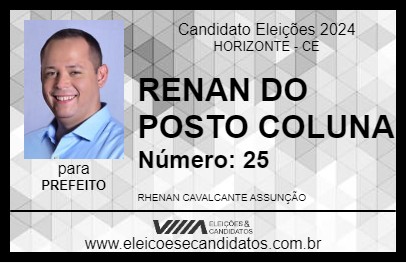 Candidato RENAN DO POSTO COLUNA 2024 - HORIZONTE - Eleições