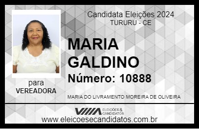 Candidato MARIA GALDINO 2024 - TURURU - Eleições