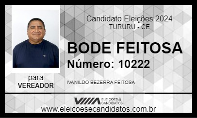 Candidato BODE FEITOSA 2024 - TURURU - Eleições