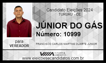 Candidato JÚNIOR DO GÁS 2024 - TURURU - Eleições