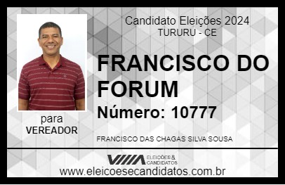 Candidato FRANCISCO DAS CHAGAS 2024 - TURURU - Eleições