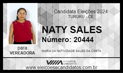 Candidato NATY SALES 2024 - TURURU - Eleições