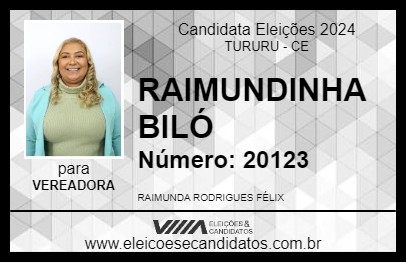 Candidato RAIMUNDINHA BILÓ 2024 - TURURU - Eleições