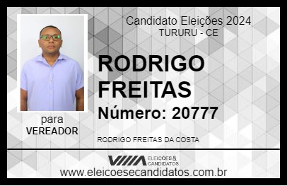 Candidato RODRIGO FREITAS 2024 - TURURU - Eleições